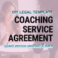 Coaching Service Agreement - DIY legal template - includes client service contract and more