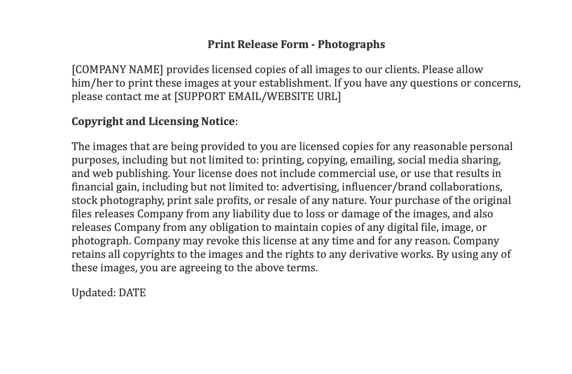 Print Release Template
