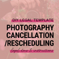 Photography Cancellation/Rescheduling Legal Bundle