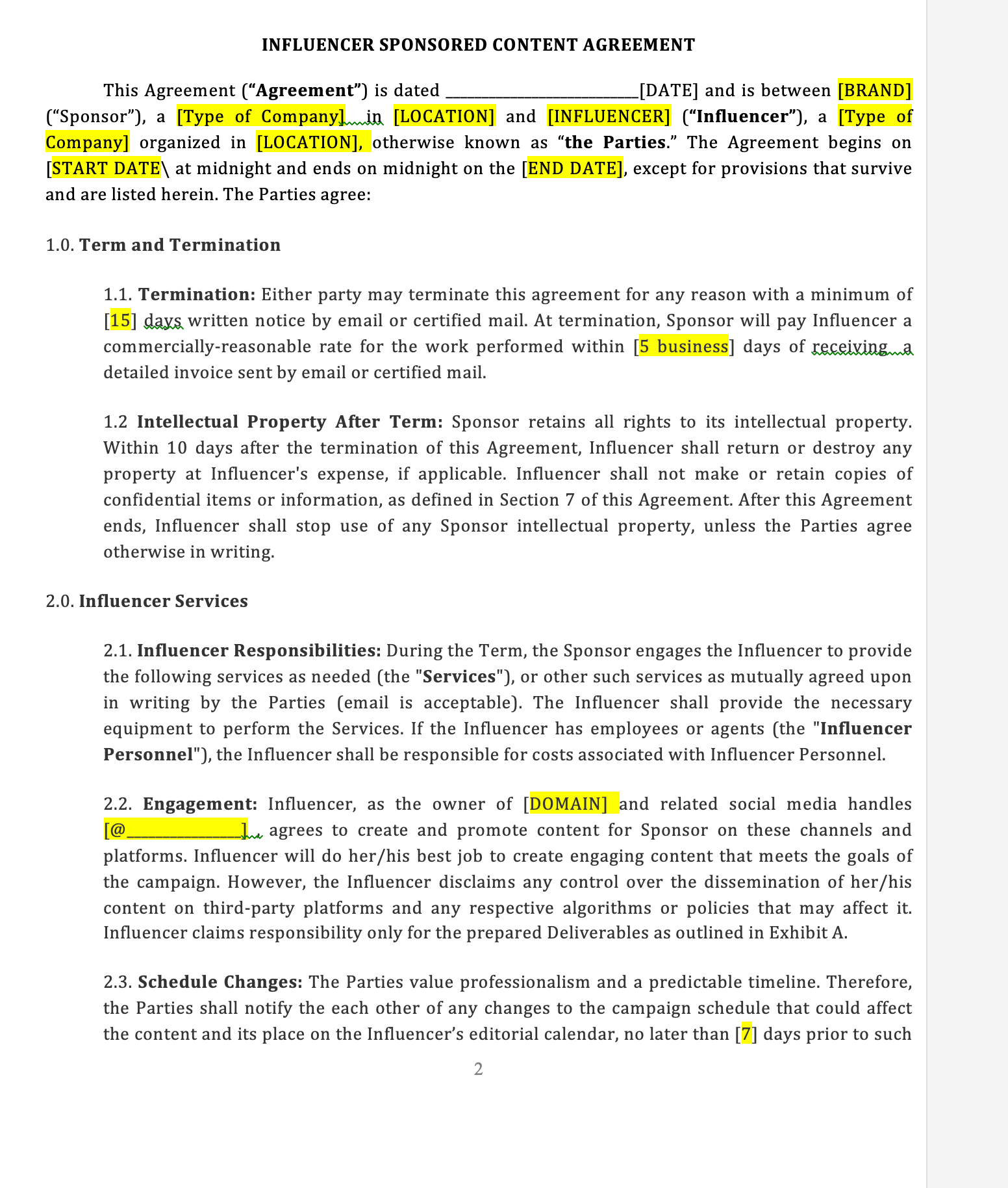 Creative Contract Example Creative Contracts®: Legal Contract Templates for Creators